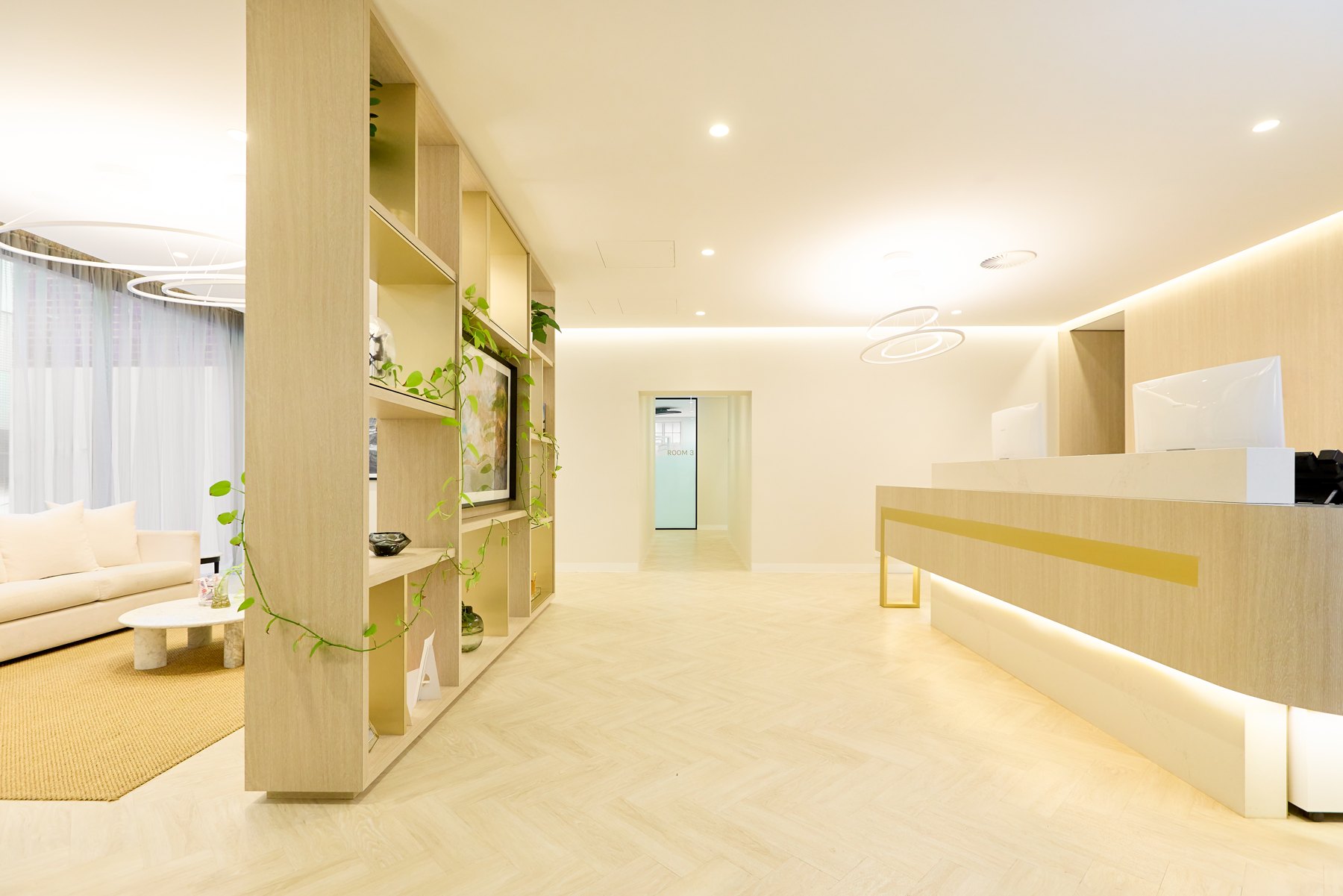 Reception and lounge at My Cosmetic Dentist